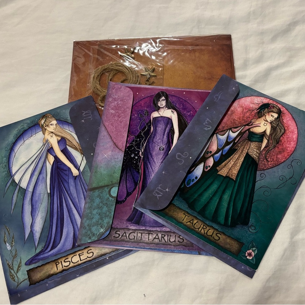 BUNDLE: Zodiac Art Prints Card Set - Pisces, Sagittarius, Taurus